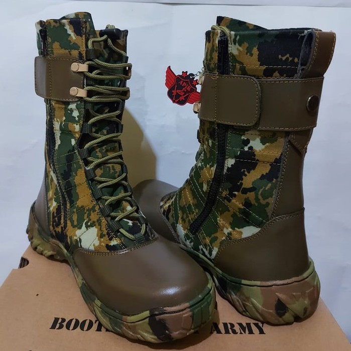 SEPATU PDL NINJA LORENG KOSTRAD ASLI KULIT SAPI MERK APIK SEPATU PDL DINAS LAPANGAN TNI POLRI