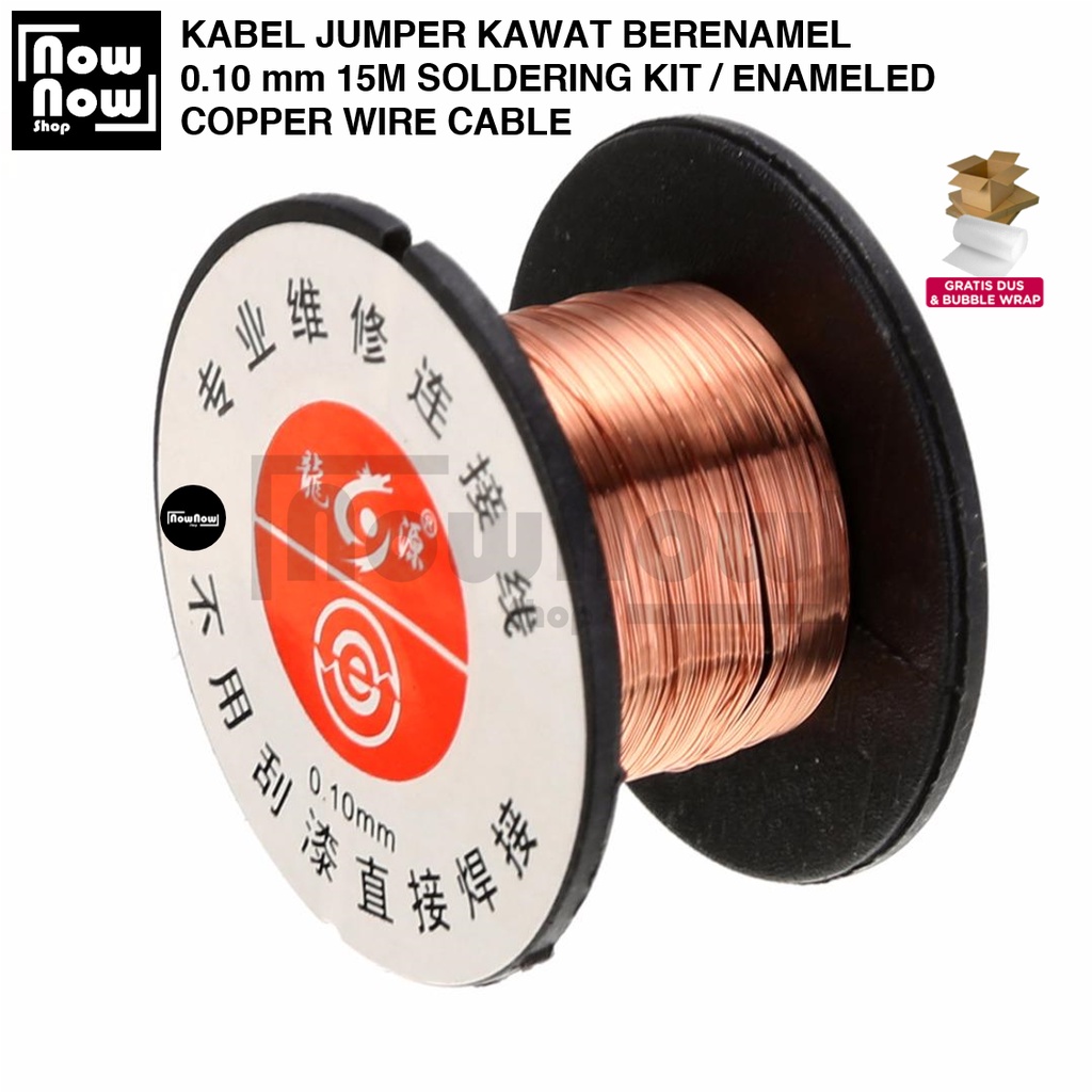 Kabel Jumper Kawat Berenamel 0.10 mm 15M Kawat Solder Soldering Kit Alat Kawat Magnet Tembaga Copper Enameled Wire Cable Welding Repair