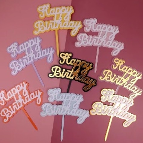 Cake Topper Penghias Kue Ulang Tahun Ultah Tart Happy Birthday 02