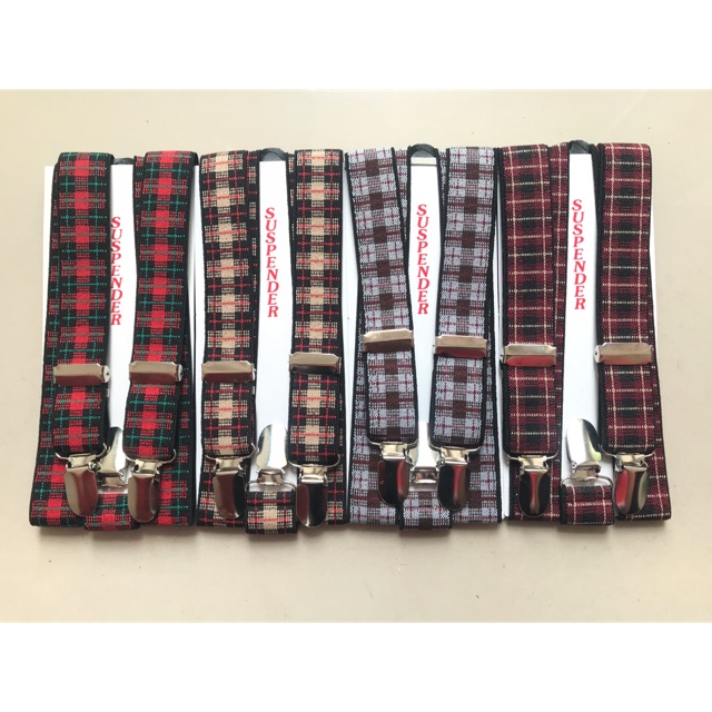 Suspender (jojon) motif kotak2 dewasa fit maks to size L