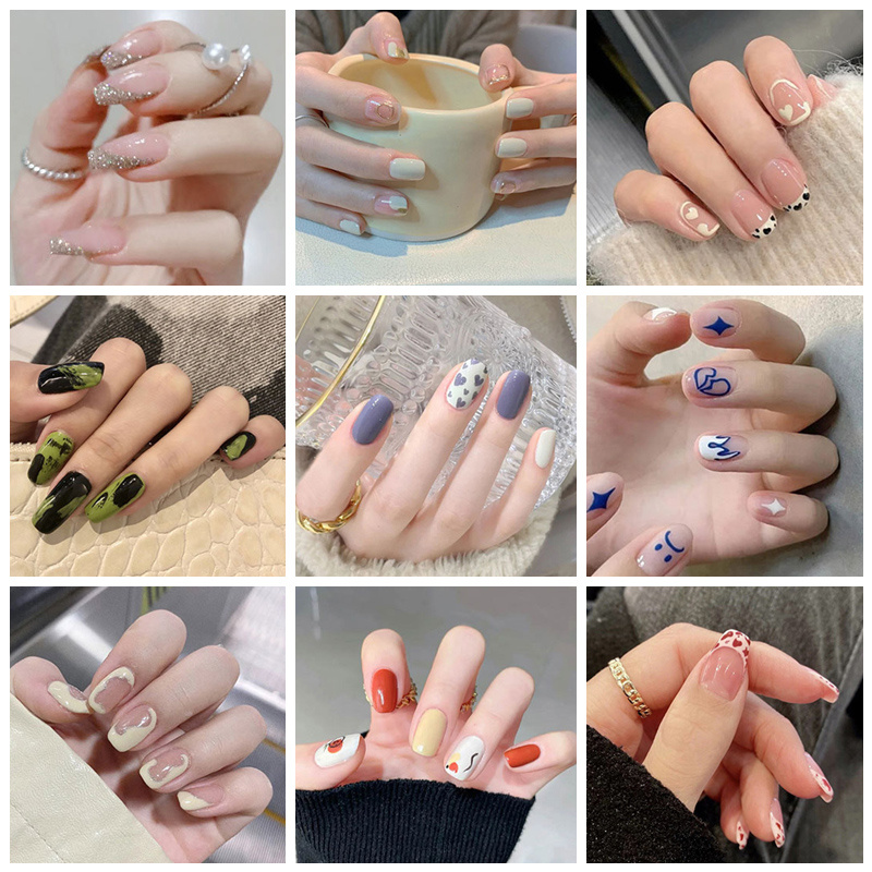 R181-r186 24pcs / Kotak Kuku Palsu Full Cover Untuk Nail Art