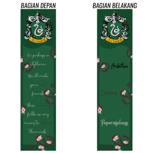 

Bookmark Slytherin Two Sided Harry Potter