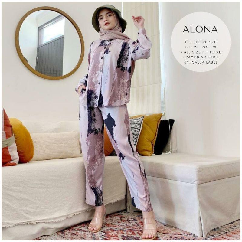One set Rayon Viscose Busui Ld 100 - 110 Motif Kekinian-ALONA SETLD100