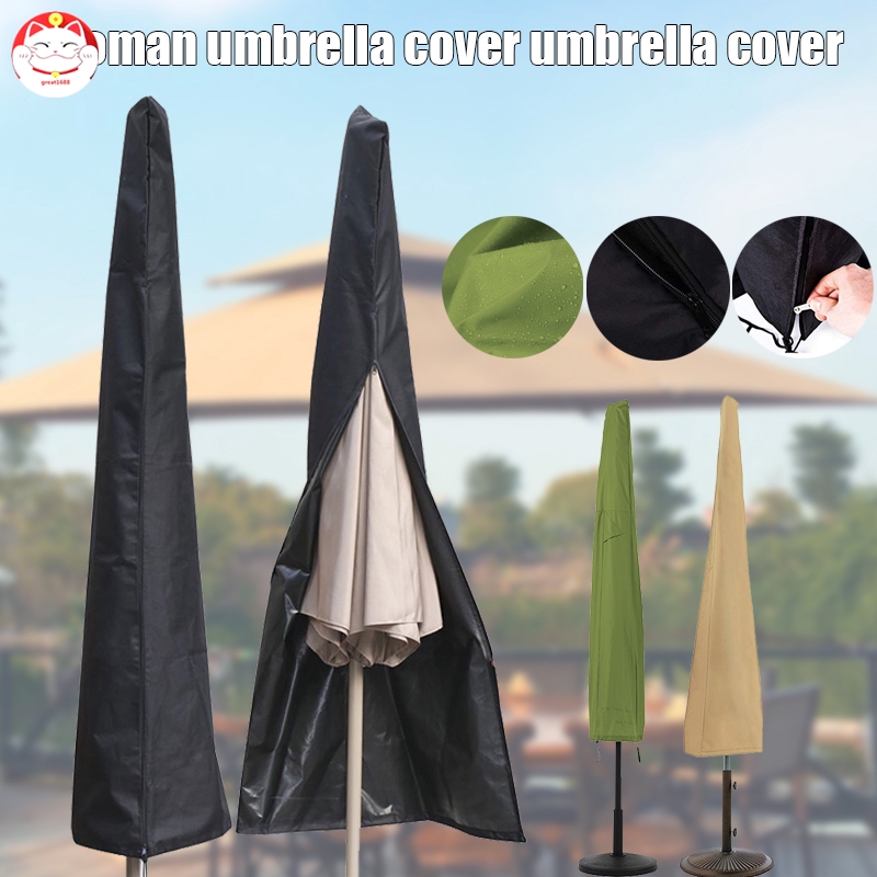 Patio Umbrella Zipper Cover Waterproof Uv Resistant 600d Oxford Protective Cover Bag Fit 6ft To 11ft Umbrellas Shopee Indonesia