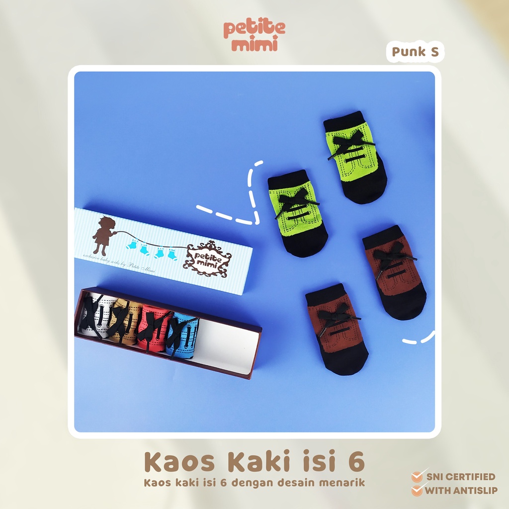 Petite mimi kaos kaki baby boy isi 6 size 0-12 bulan