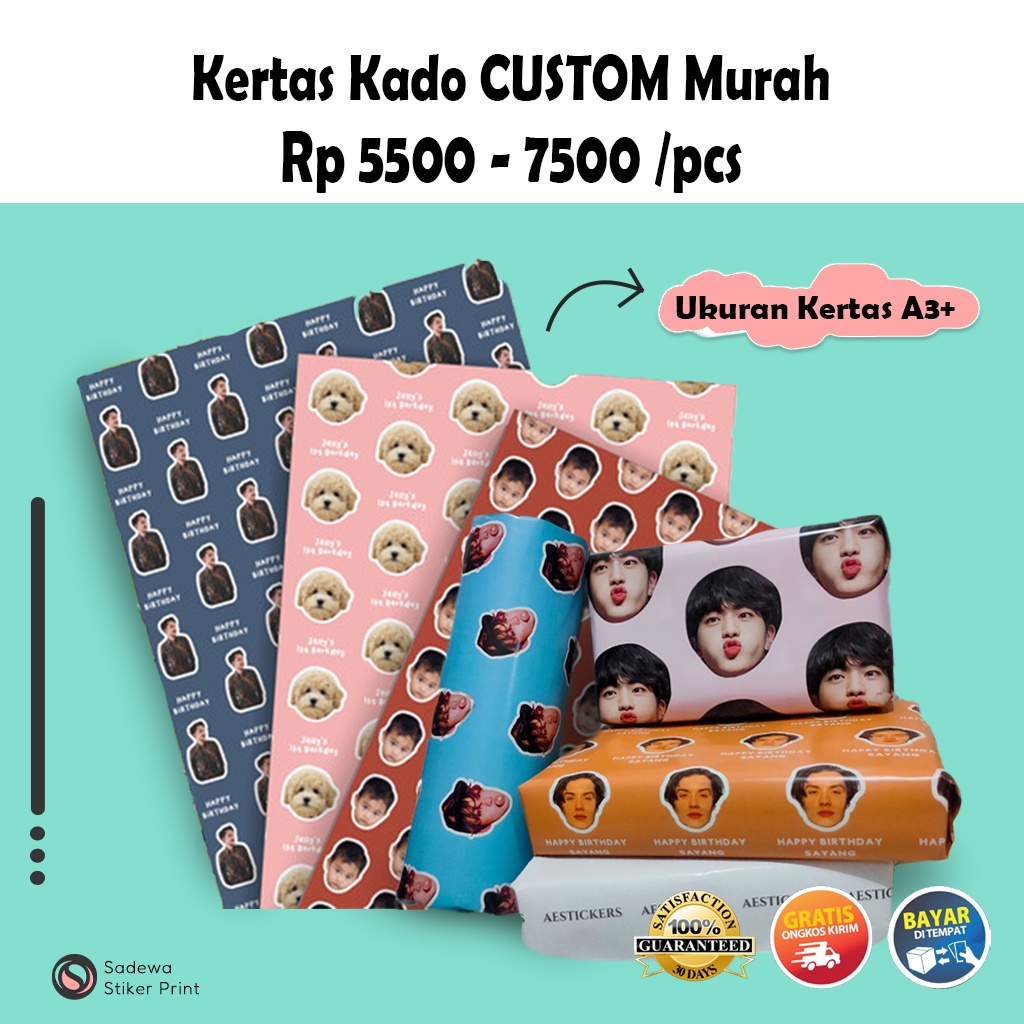 

Cetak Kertas Bungkus Kado Custom Wrapping Papper Custom