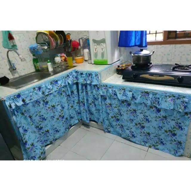 Tirai kolong dapur rumbai gorden kolong dapur poni