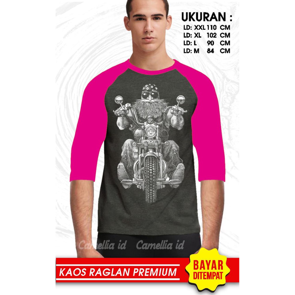 Kaos Raglan (MOGE)/Kaos Pria Lengan 3/4/ Kaos Pria/ Kaos Cowok/ Kaos Oblong/Misty/Kaos