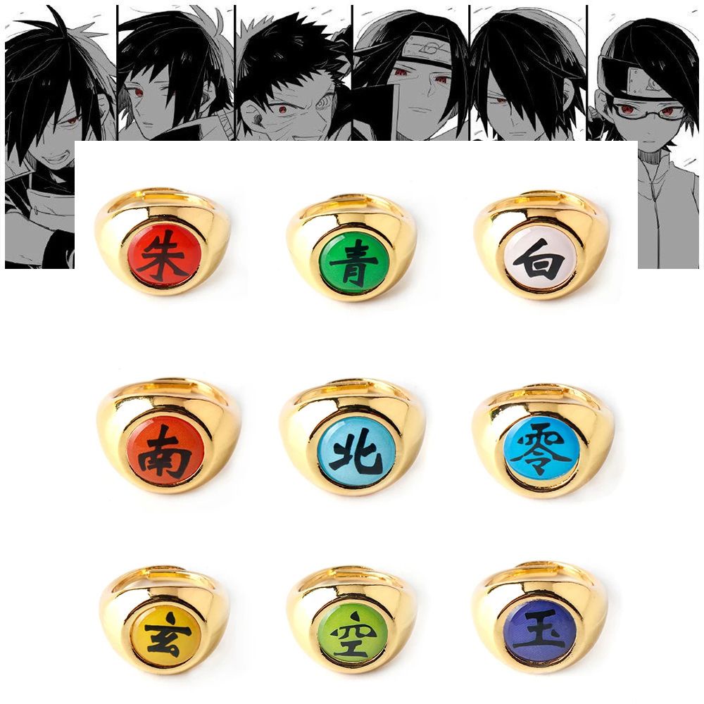 Needway  Child Cosplay Finger Rings Women DIY Jewelry Anime Ring Christmas Gift Japenese Fashion Men Akatsuki Zhu-Rings Shooting props