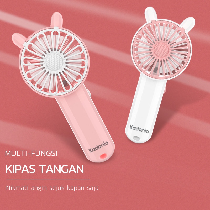 Kipas Angin Mini Portable USB Cas Karakter Dapat Digunakan Sebagai Dudukan Ponsel