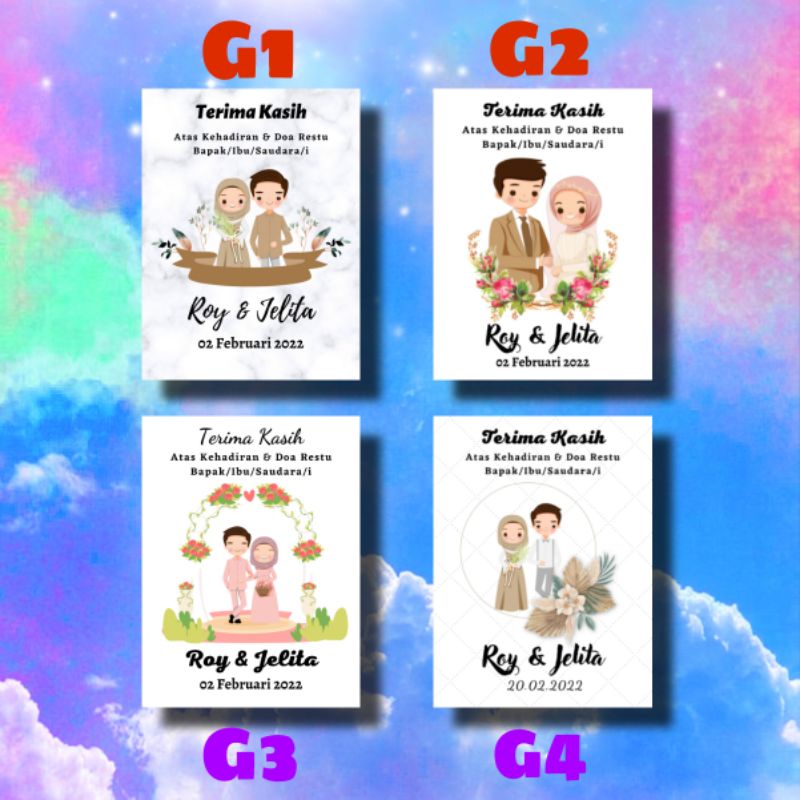 ThankYou Card Souvenir|ThankYou Card Souvenir Custom|Kartu Ucapan Terimakasih Pernikahan