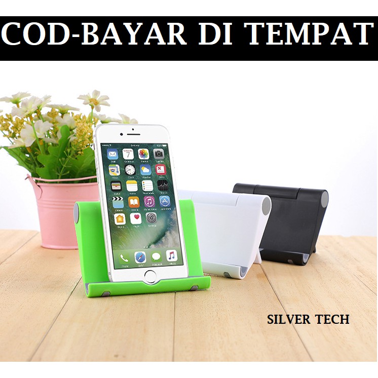 Silver Tech Holder Meja Universal Untuk Handphone dan Tablet / Ipad