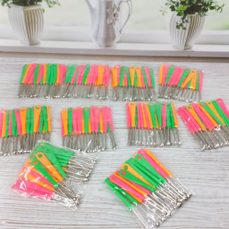 20pcs Korek Kuping Besi Gagang Plastik