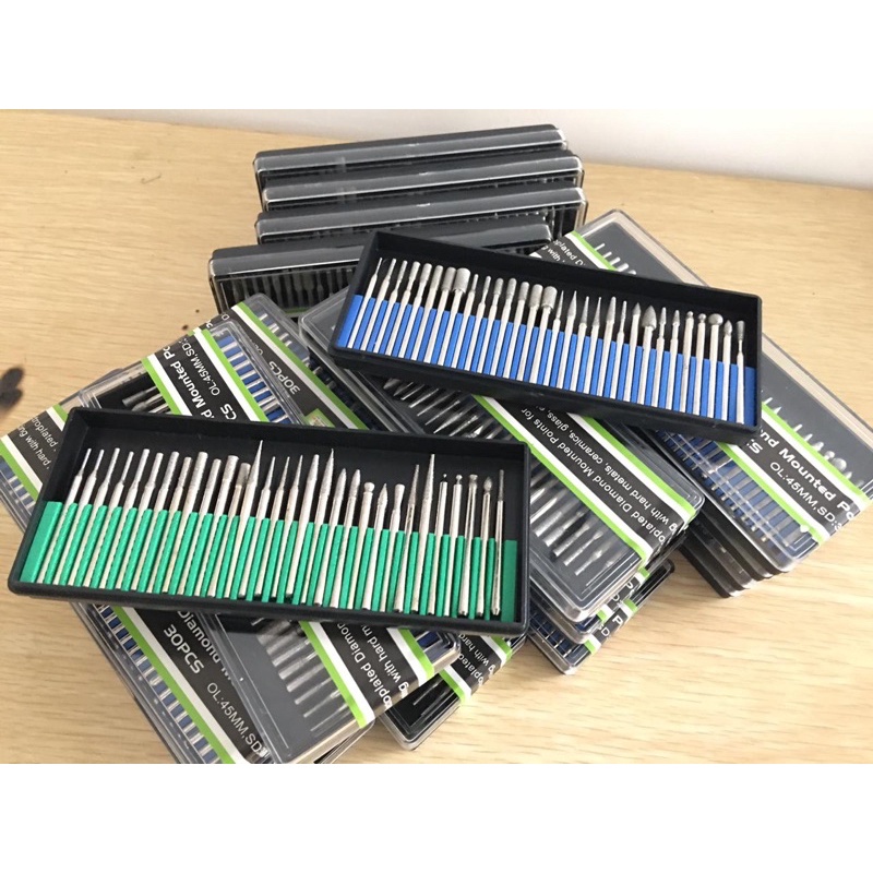 Mata ukir kikir mini grinder diamond kaca besi kayu keramik granit batu akrilik 3mm set 30pcs