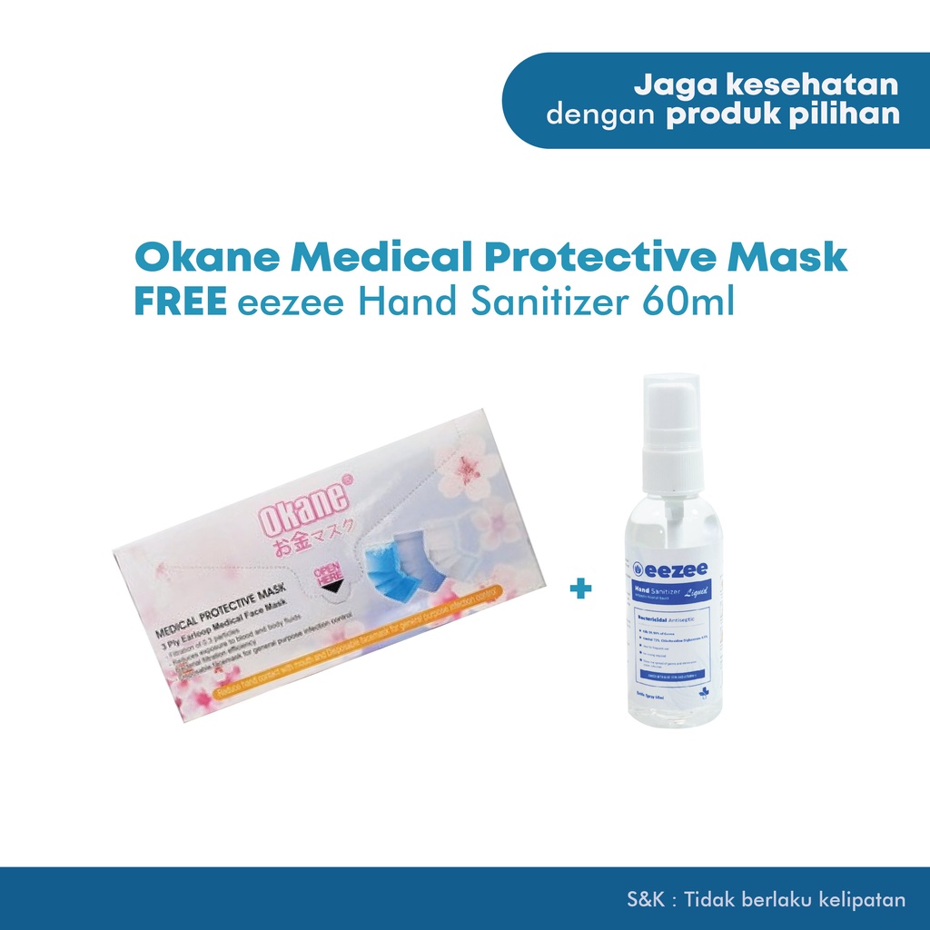 Okane Disposable Mask (Masker 3 Ply  BFE Proven) - 50 pcs/box