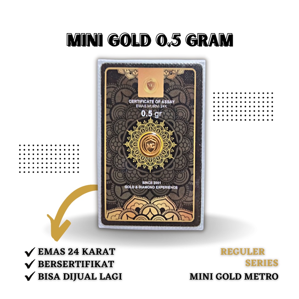Mini Gold Logam Mulia Black / White Series 0,5 gram
