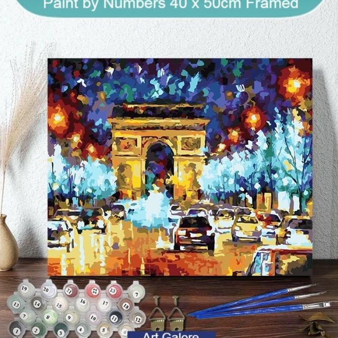 

[40 x 50cm Framed] Paint by number kit Lukisan Paris - Ready Jakarta