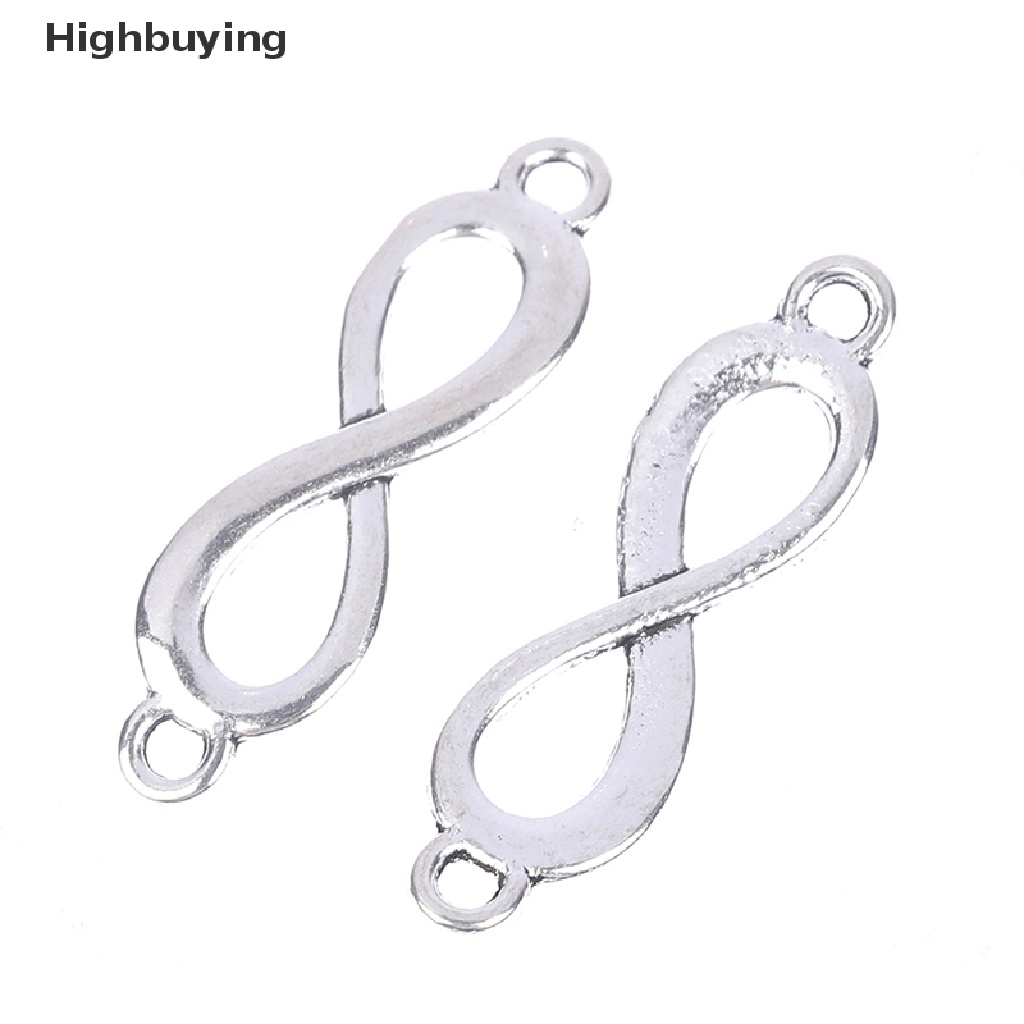 Hbid 20PCS Charms Link Simbol Infinity Warna Silver Untuk Membuat Liontin DIY