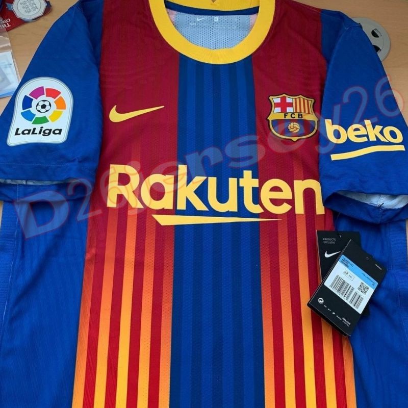 Jersey Barca Home El Clasico 2021 Player Issue Vaporknit OFFICIAL Full Patch La Liga + BEKO