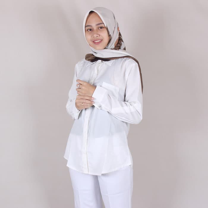 Kemeja Putih Polos Wanita Baju Formal Cewek Baju Kantor Kerja