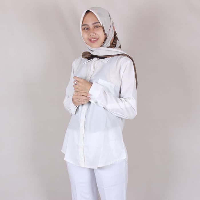 KEMEJA PUTIH POLOS WANITA BAJU FORMAL CEWEK BAJU KANTOR KERJA EXCLUSIVE