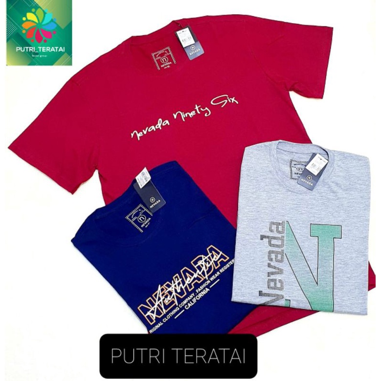 KAOS OBLONG PRIA DAN WANITA// KAOS NEVADA BRAND MATAHARI//KAOS OBLONG NEVADA 3 PT 100//