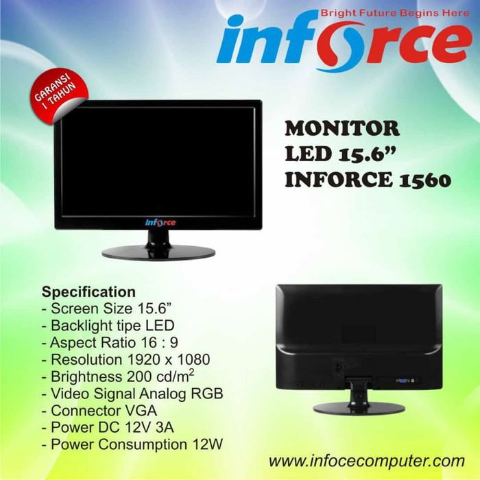 MONITOR LED INFORCE 15.6&quot; INCH 1560NH RESOLUSI 1366 X 768