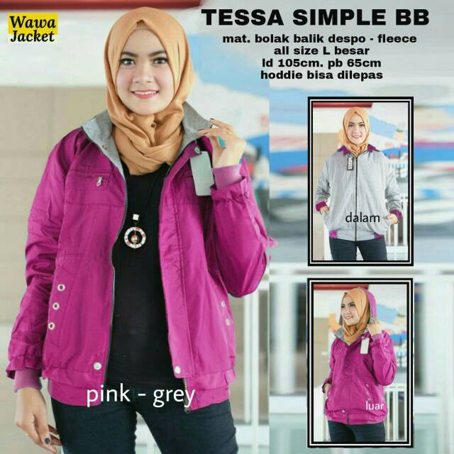 JAKET WANITA TESSA SIMPLE BB OUTDOOR BY WAWA JACKET BTC