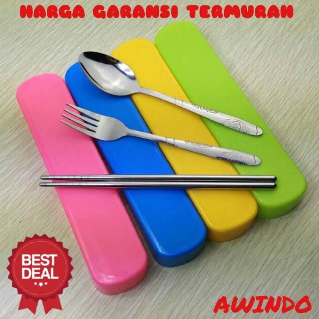 TERMURAH PAKET SET ALAT MAKAN SENDOK GARPU STAINLESS STEEL SPOON FORK SET