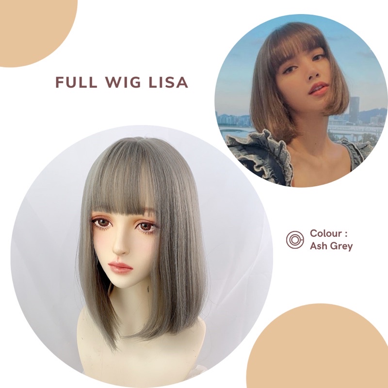 8586 full wig lisa wig korean bob bobo 32 cm