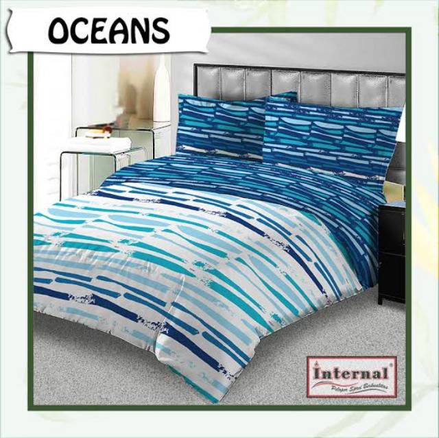 Bedcover Internal King FLAT 180x200 cm Tinggi 25 cm 3D 3in1 Disperse Kualitas Premium