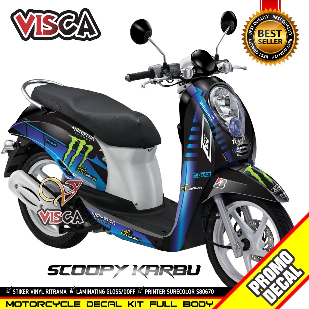 Decal Scoopy Karbu Full Body Stiker Scoopy Karbu Lama Striping Scoopy Karbu Lama Tech 3