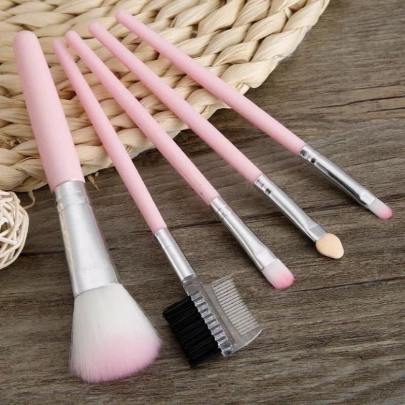 5PCS/Set Kuas Make Up Brush Kuas Makeup Eyebrow Brush Blush On Blush Eyeshadow Brush Sponge