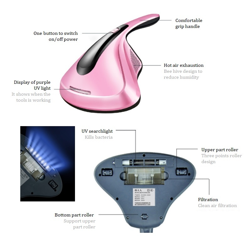 Han SC2905 Hanfuren penyedot debu Handheld Vacuum Cleanner Anti Dust Mites Bed Mites UV Light