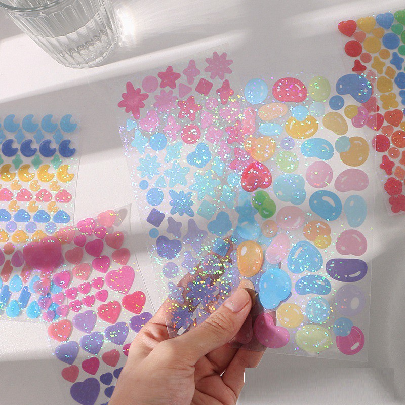 

[DZ] ST361 - Sticker Colorful Ribbons Glitter / Deco Stickers