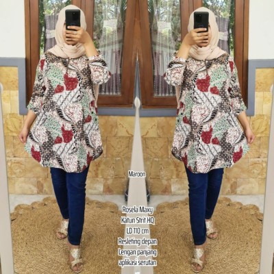 Tunik Katun Stretch Batik @50k Min 6pcs
