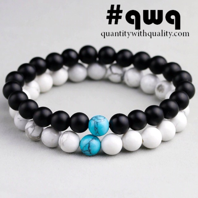 gelang couple korea (sepasang) custom blue howlite top best seller