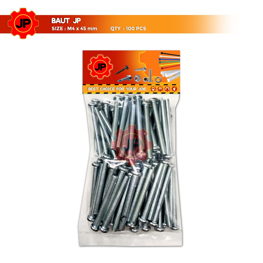 BAUT JP M 4 x 45 MM - SEKRUP SKRUP BAUT JP 4x45 ISI 100 PCS