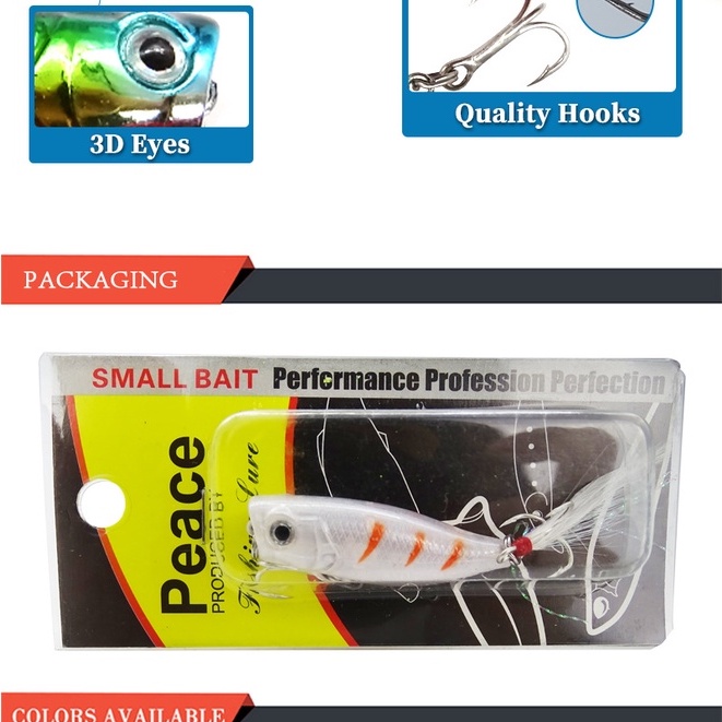 1pc Umpan Pancing Ikan Mini 4.5cm 3.5g Dengan Kail Wobbler