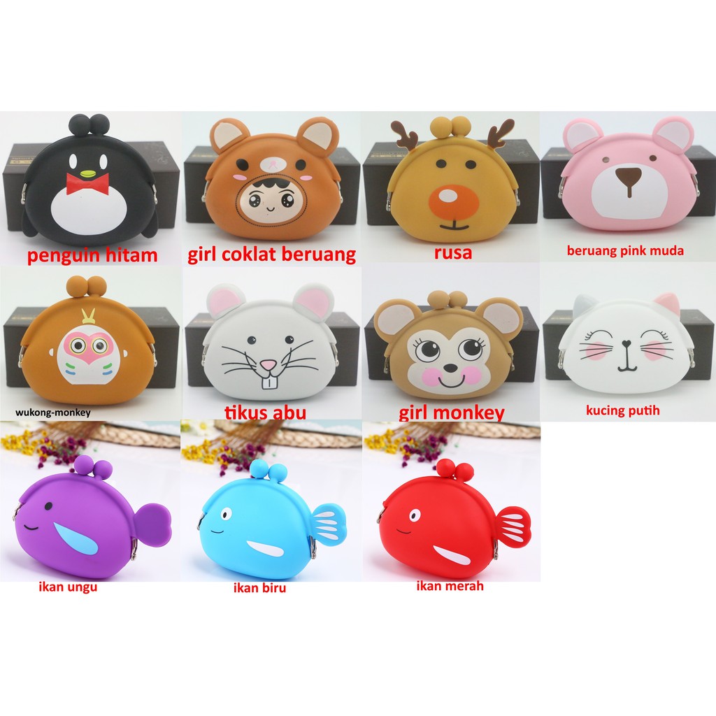 DOMPET JELLY KOIN KARAKTER DOMPET KOIN DENGAN KARAKTER LUCU