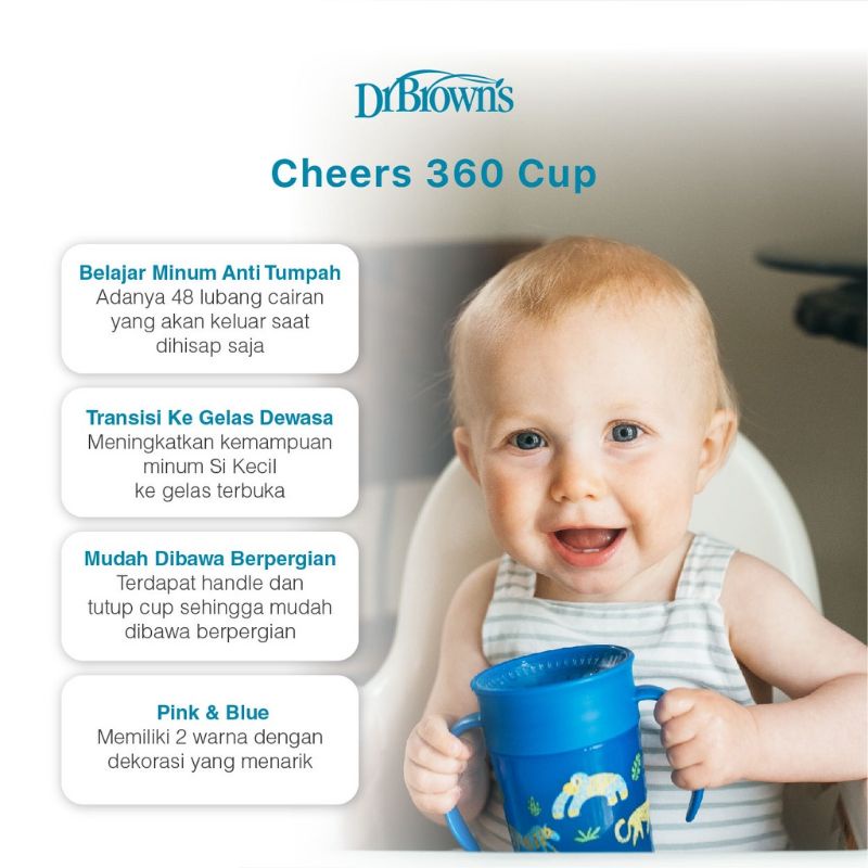 Dr Browns Cheers 360 Cup With Handle Dr Brown Gelas Anak Anti Tumpah Gelas Training Anak Gelas Belajar Minum Anak Bayi