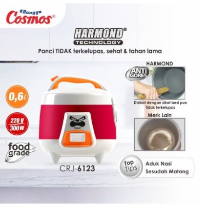 Cosmos Rice Cooker Magicom 0,6 Liter Anti Gores Harmond CRJ-6123