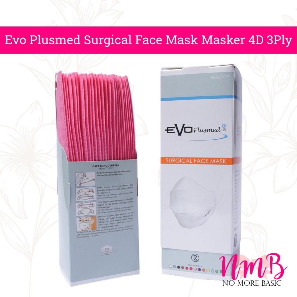 Masker Evo PlusMed 4D Warna Surgical Face Mask Earloop 3PLY