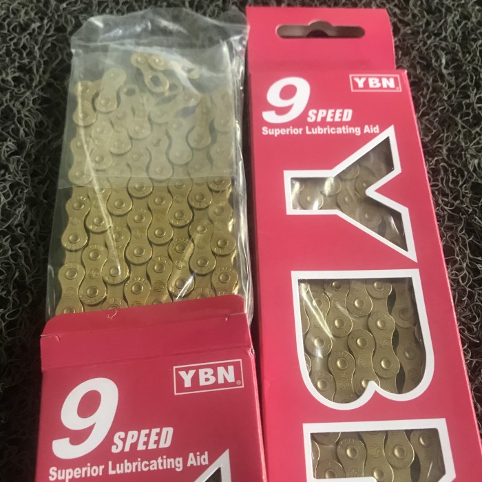 Chain rantai sepeda YBN gold emas 9 speed original