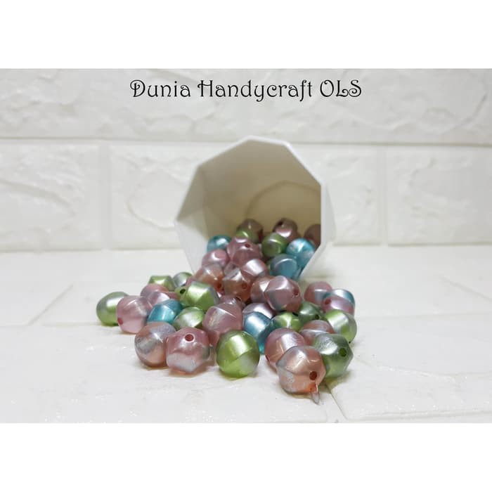 DIY Mote Rustic Bulat Bersudut 12 mm Bahan Kerajinan Tangan Charm Tas