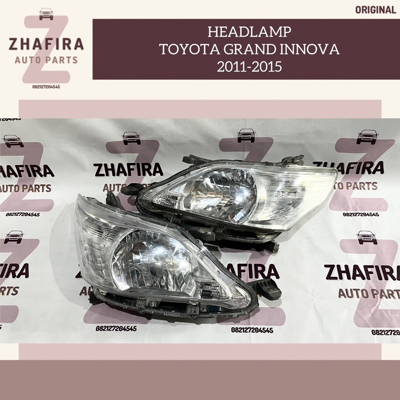 Headlamp Headlight Head Lamp Light Lampu Depan Utama Mobil Toyota Grand Innova Inova 2011 2012 2013 