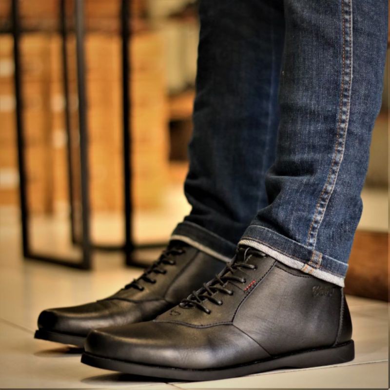 BOLTON BLACK - BRADLEY'S FOOTWEAR | Sepatu Boots Kulit Pria Kasual Kerja Office Klasik