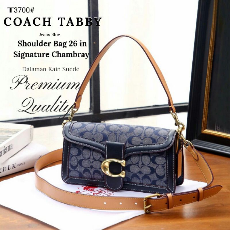 SHOULDER BAG SIGNATURE CHAMBRAY T3700 COACH TABBY