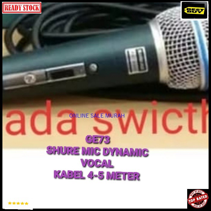 G73 Shure mic kabel dynamic mik cable Microphone full besi karaoke vocal vokal audio sound system audio pengeras suara pro profesional Legendary legendaris mikrophone  BISA DIGUNAKA SEGALA JENIS AUDIO SOUND  Bahan dari besi metal  Mic tidak menggunakan ba