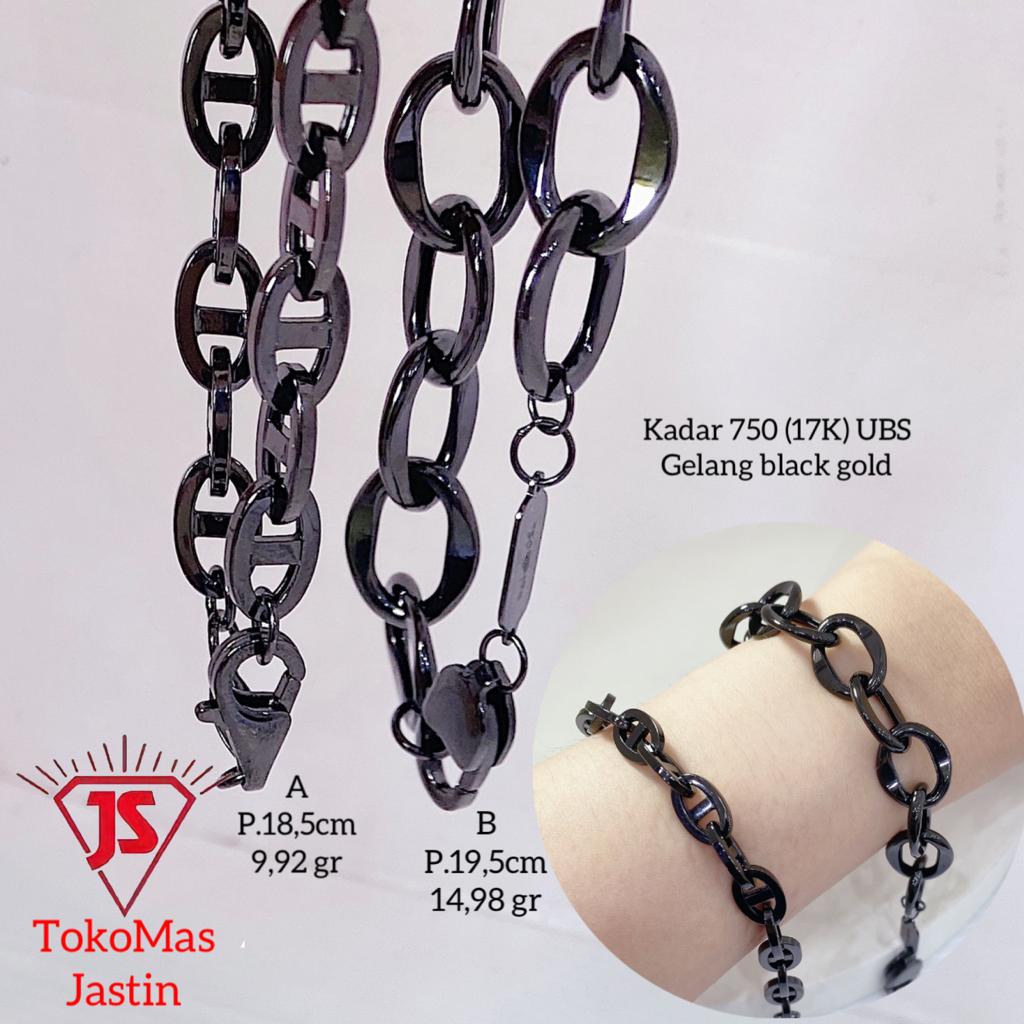 gelang new fashion black gold 17k/750